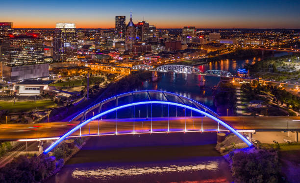 istock Nashville,TN Aerial Dusk 1076819682