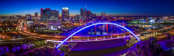 istock Nashville,TN Skyline Aerial Panoramic Dusk 1076819762