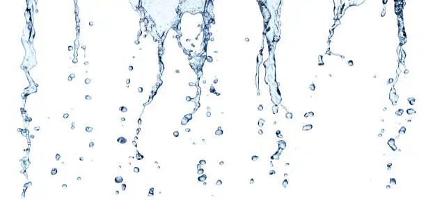 Photo of water splash drop blue liquid bubble