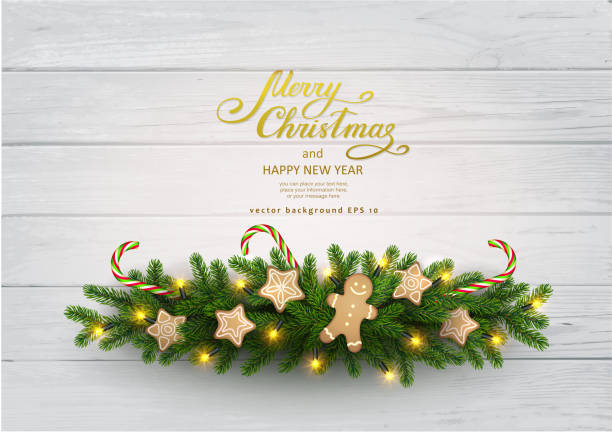 전나무 나무 크리스마스 배경 - christmas christmas tree flower frame stock illustrations