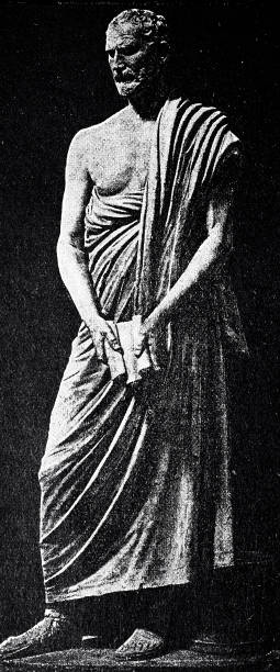 classical greek, statue of demosthenes, speaker and statesman - classical greek audio imagens e fotografias de stock