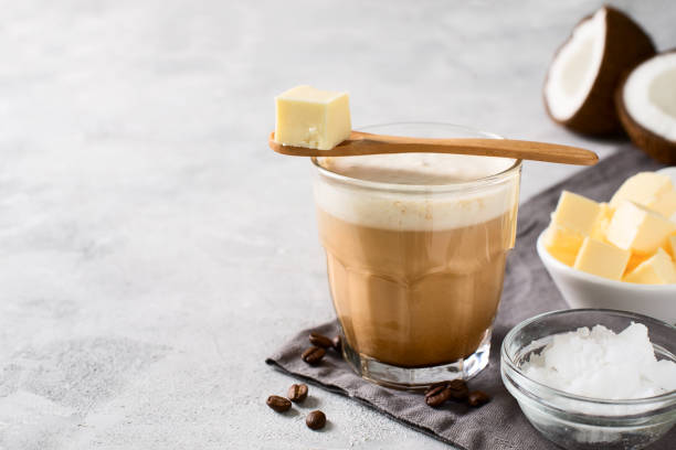 istock Bulletproof coffe keto diet energy drink 1076836222