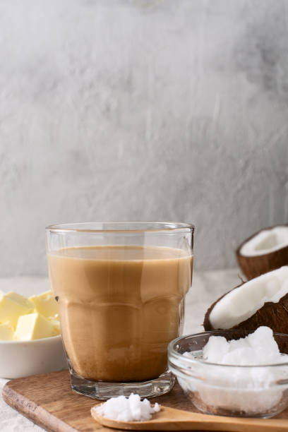 istock Bulletproof coffe keto diet energy drink 1076836226