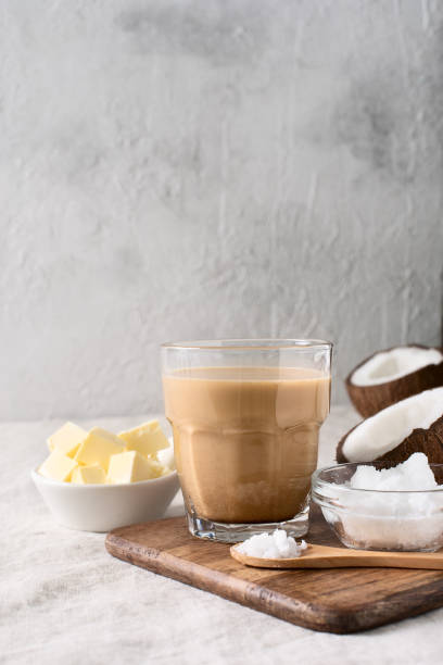 istock Bulletproof coffe keto diet energy drink 1076836230