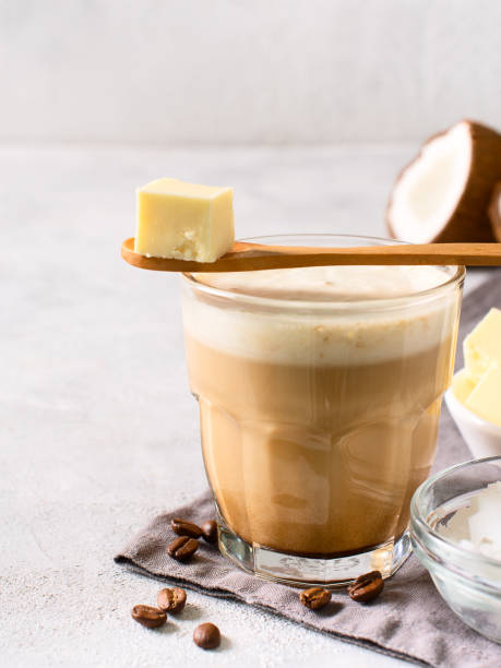 istock Bulletproof coffe keto diet energy drink 1076836232