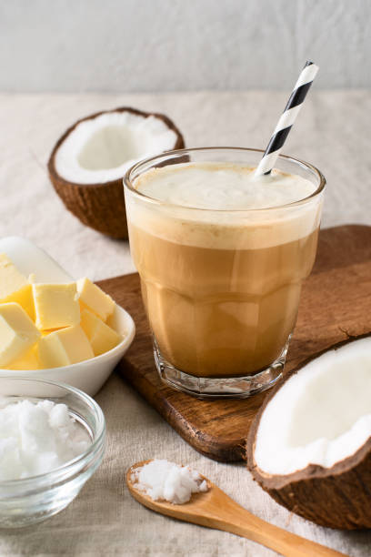 istock Bulletproof coffe keto diet energy drink 1076836236