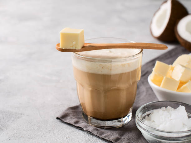 istock Bulletproof coffe keto diet energy drink 1076836244