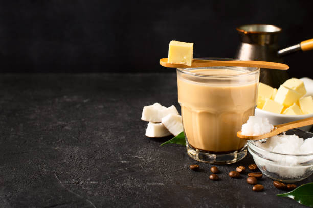 istock Bulletproof coffe keto diet energy drink 1076836286