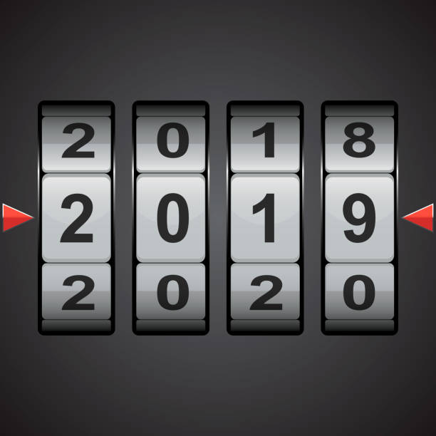 コードのロック番号の組み合わせ。新年あけましておめでとうございます 2019 - combination lock variation lock safe点のイラスト素材／クリップアート素材／マンガ素材／アイコン素材