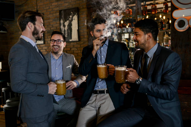 istock Business people relaxing after work 1076842538