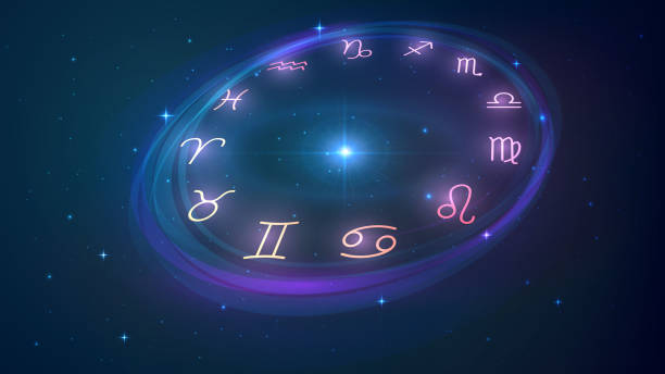 illustrations, cliparts, dessins animés et icônes de signes du zodiaque dans le ciel nocturne - asterism