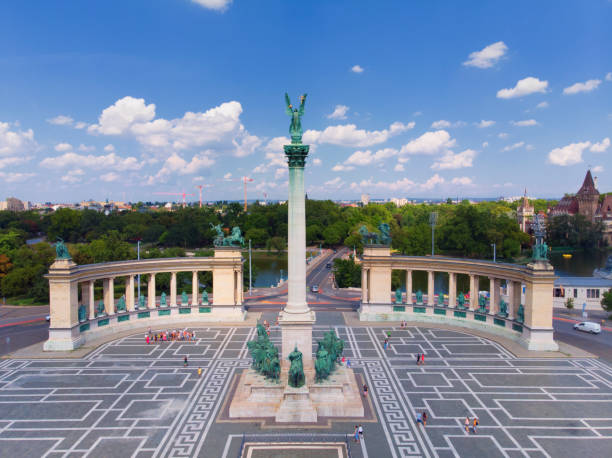 istock Aerial view of Hero's square in Budapest Summer 1076848634