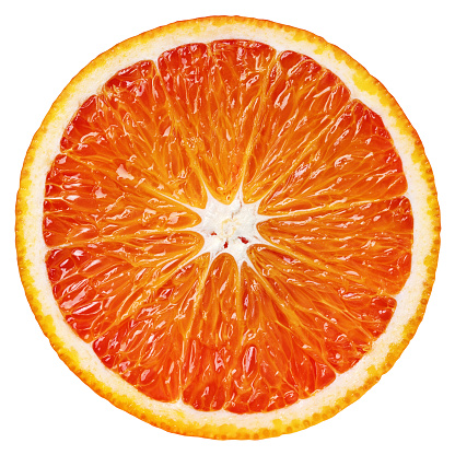 Sliced orange in close up