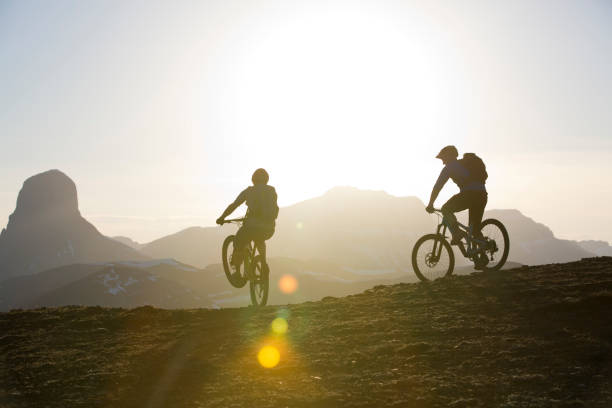 istock Mountain Bike Sunset Wheelie 1076863444