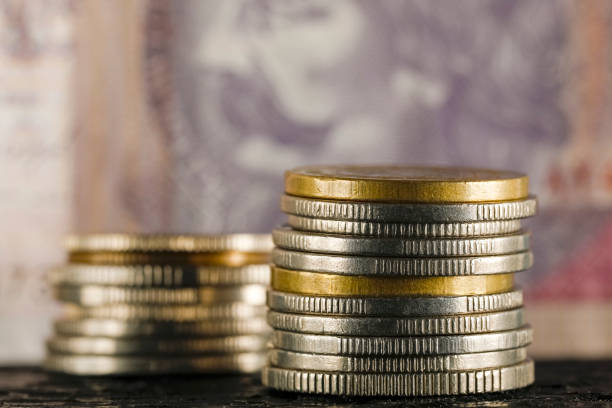 istock Polish Zloty coins stacked in two stacks 1076865874