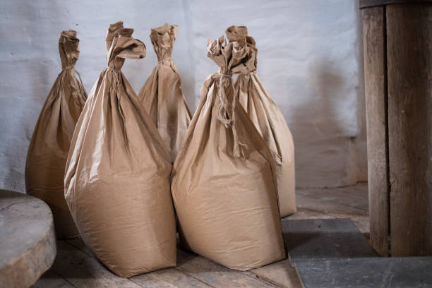 Bags in a windmill stock photo