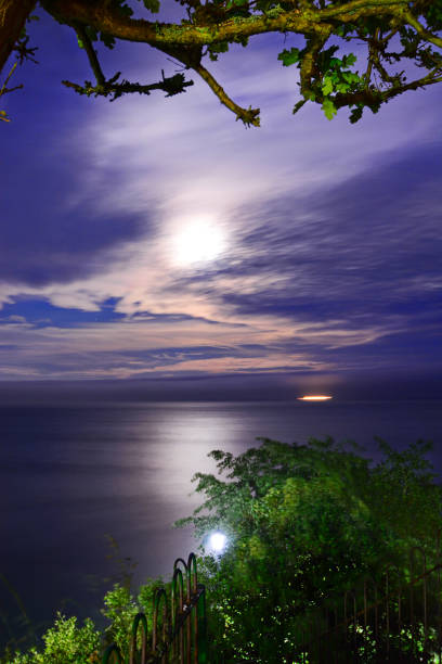istock Full Moon Over The Bay at Shanklin 1076874262