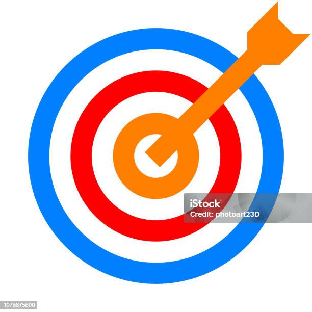 Blue Target Sing Target Sign Colorful Orange Red Blue Transparent With Dart Isolated ...