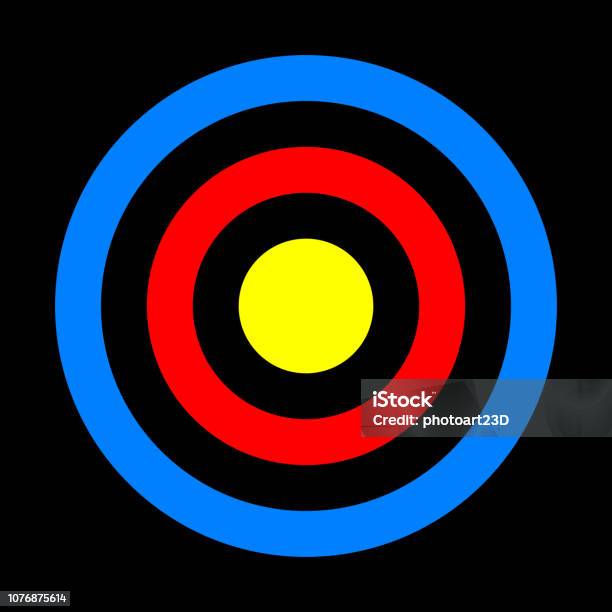 Blue Target Sing Target Sign Colorful Yellow Red Blue Simple Transparent Isolated Vector ...