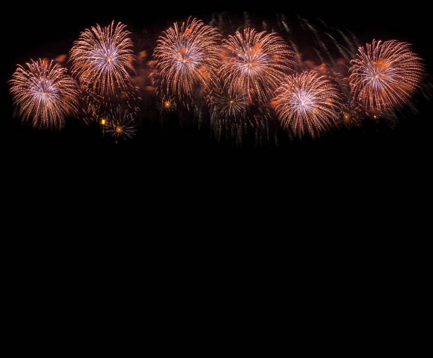 istock Background New Year's texture black with salute, fireworks. 1076880652