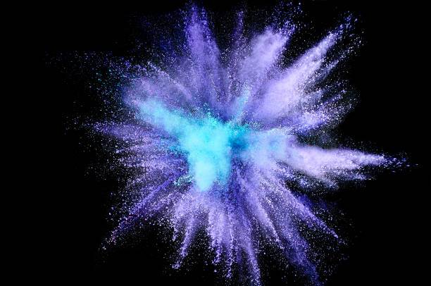 istock Colored powder explosion. Abstract closeup dust on backdrop. Colorful explode. Paint holi 1076885728