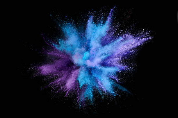 istock Colored powder explosion. Abstract closeup dust on backdrop. Colorful explode. Paint holi 1076885830