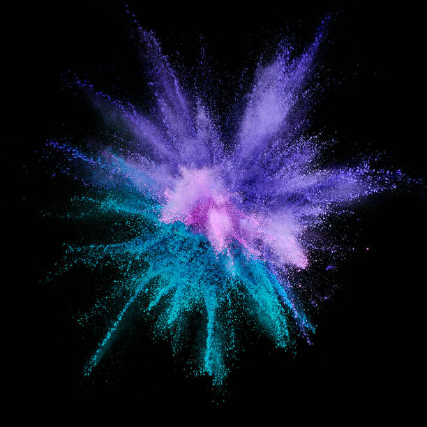 istock Colored powder explosion. Abstract closeup dust on backdrop. Colorful explode. Paint holi 1076885866