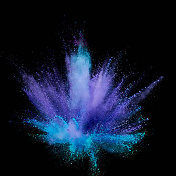 istock Colored powder explosion. Abstract closeup dust on backdrop. Colorful explode. Paint holi 1076885948