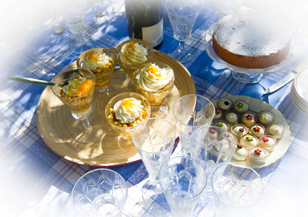 istock Italy: Garden Party Table with Sweets and Champagne 1076898920