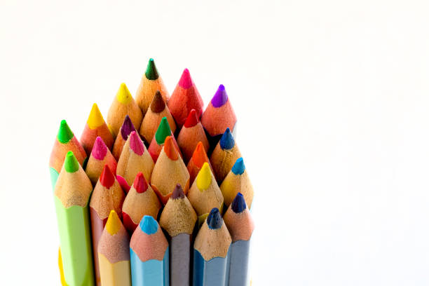 istock Colorful pencils isolated on the white background 1076930848