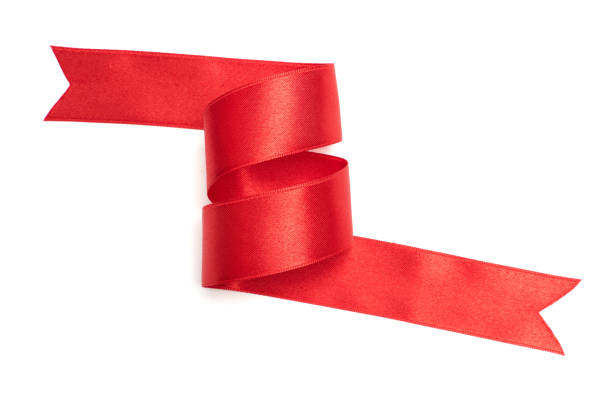 istock Red ribbon border isolated on white background 1076932282