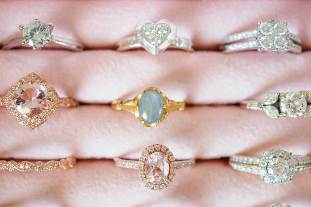 istock Gold jewelry diamond rings in box 1076945866