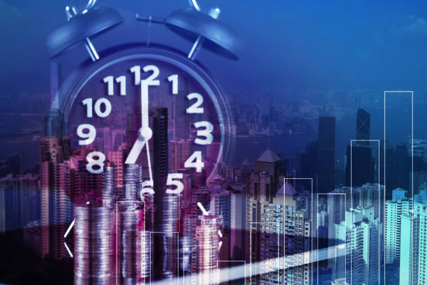business time working hours live fast lifestyle concept blur busy people around the clock