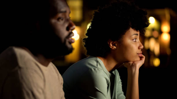 Disappointed woman on failed blind date, relations difficulties, awkward moment