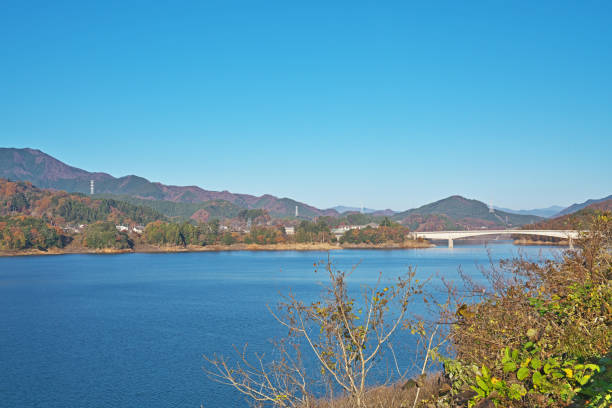 istock lake and the mountain which turned red 1076971966