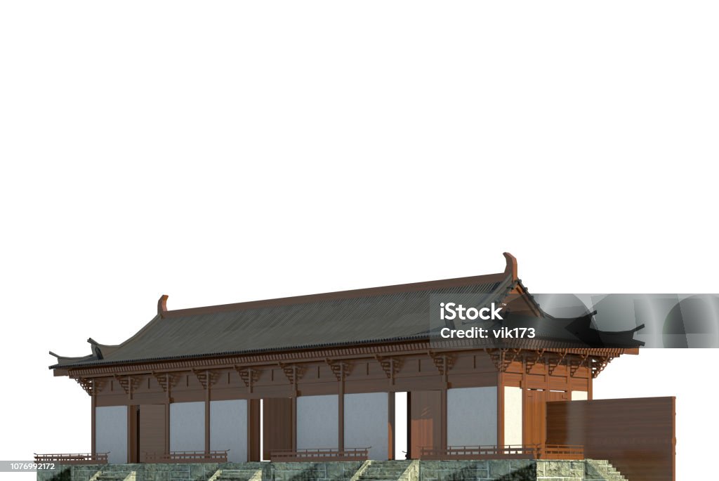 Japan Building Layers Japanese Building Isolated On White Background 3d Illustration Stock ...