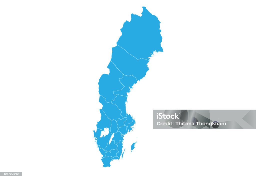 Hög detaljerad vektor karta - Royaltyfri Sverige vektorgrafik
