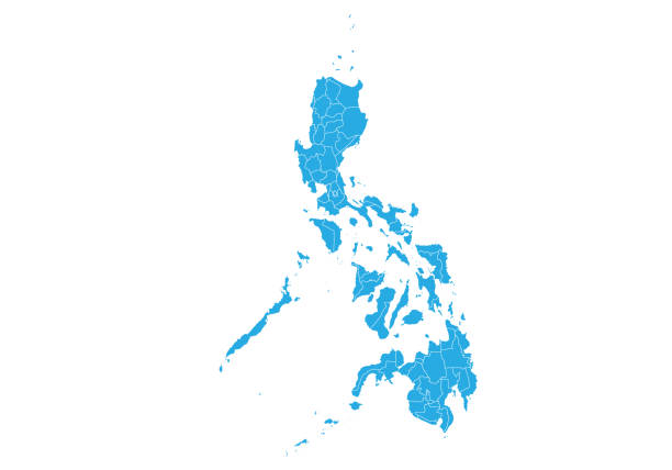 높은 세부 벡터 지도 - philippines stock illustrations