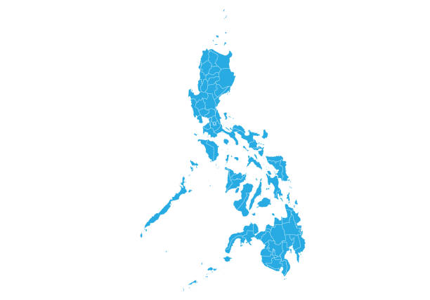 ilustrații de stoc cu hartă vectorială detaliată - filipine