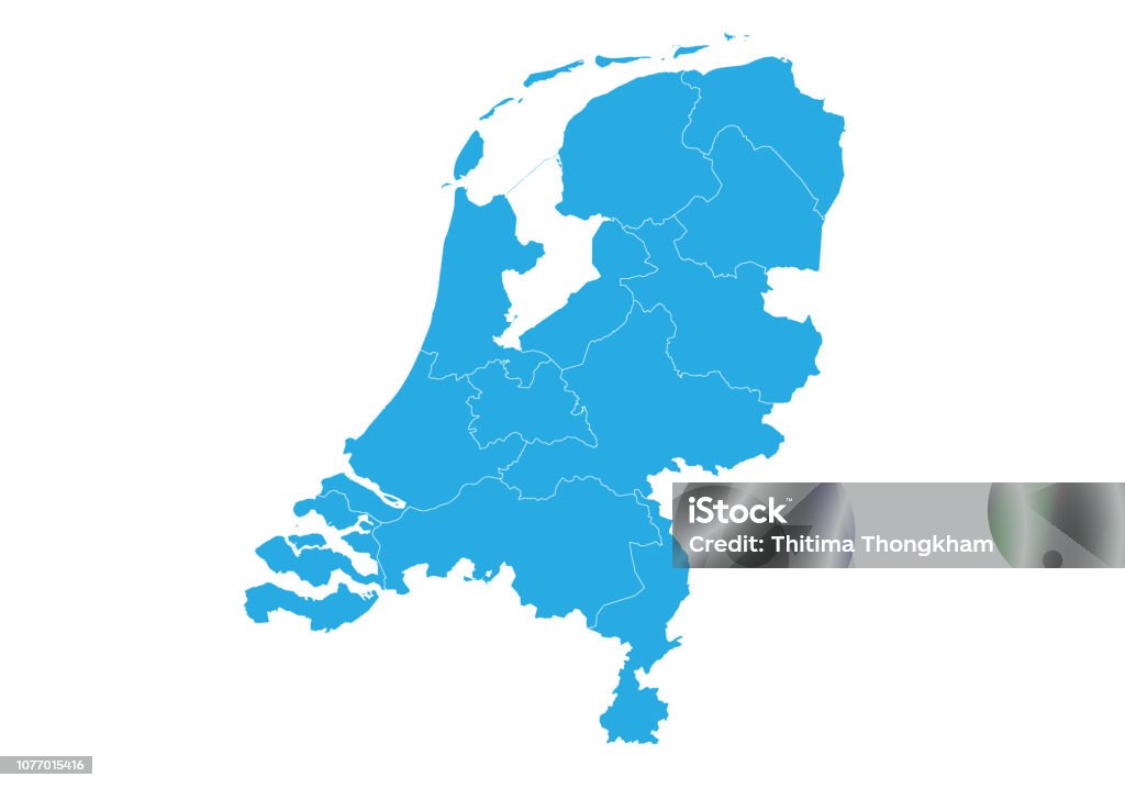 High detailed vector map Map of netherlands. High detailed vector map - netherlands. Map stock vector