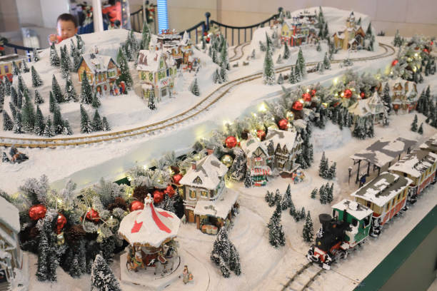 istock a xmas display at shopping mall of train model 1077023104
