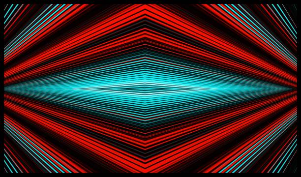 istock Glowing striped corner. Colorful geometric background. Beautiful abstract graphics. 1077030896