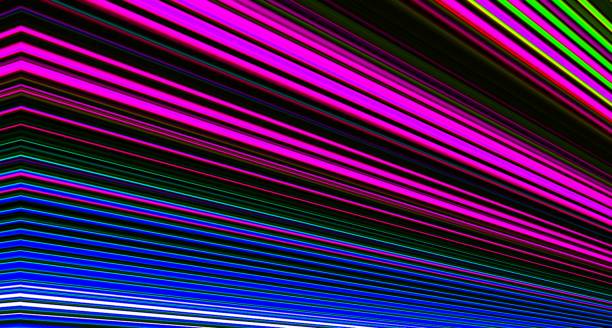 istock Bright glowing stripes. Colorful geometric background. Stylish abstract graphics. 1077030908