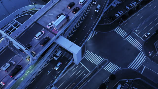 Aerial view of elevated road