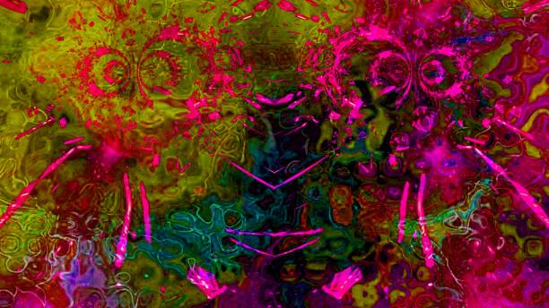 Aliens. Mysterious creatures. Stylish geometric background. Beautiful abstract graphics.