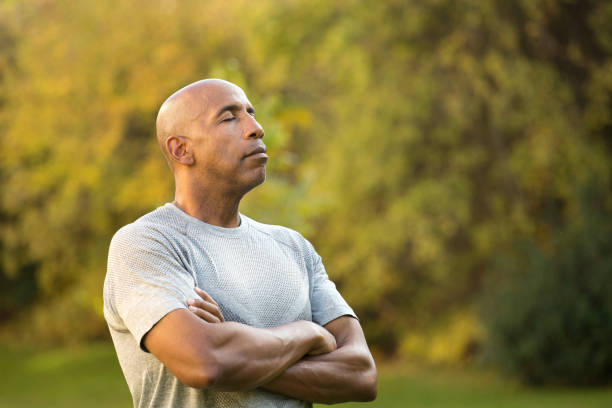 Fit African American man. stock photo