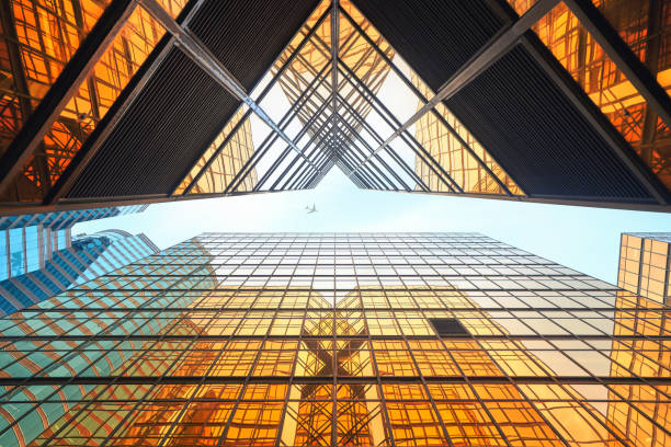 istock Modern skyscrapers in business district 1077047414