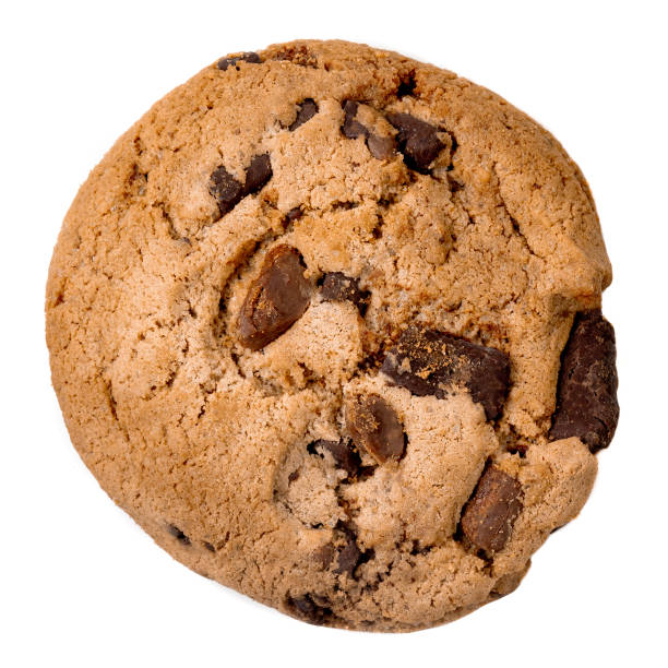 istock Chocolate chip cookie isolated on white background. Close up. 1077053334
