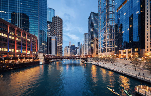 istock Chicago and Chicago River Illinois USA 1077058558