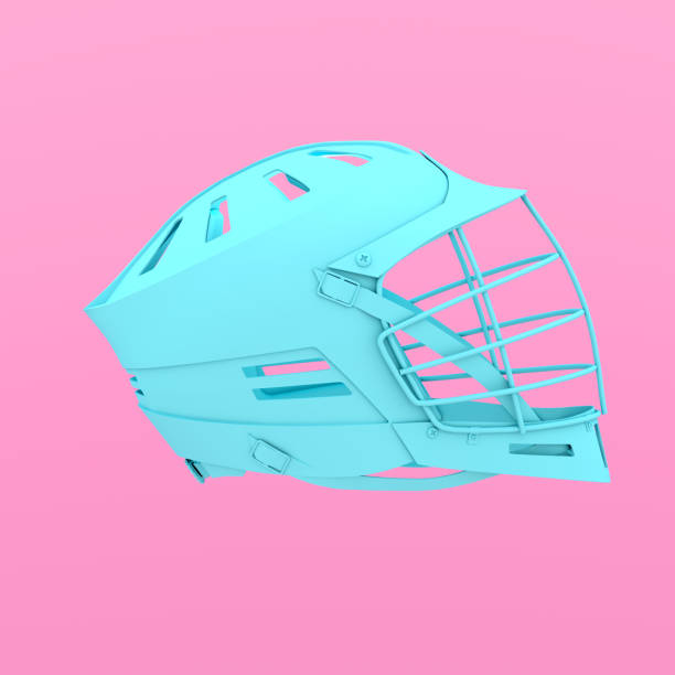 istock Lacrosse helmet in one tone color. 1077059068